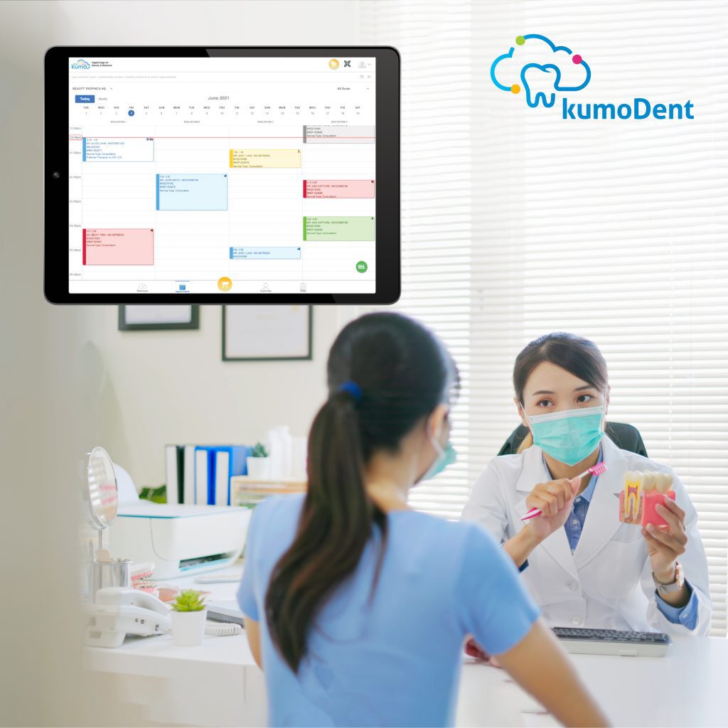 Temukan lebih lanjut tentang kumoDent™, software klinik gigi berbasis cloud untuk manajemen klinik gigi.